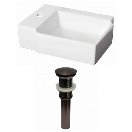 16.25-in. W Wall Mount White Vessel Set For 1 Hole Left Faucet